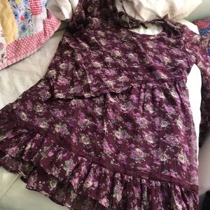 Sheer flowy floral dress with lace details